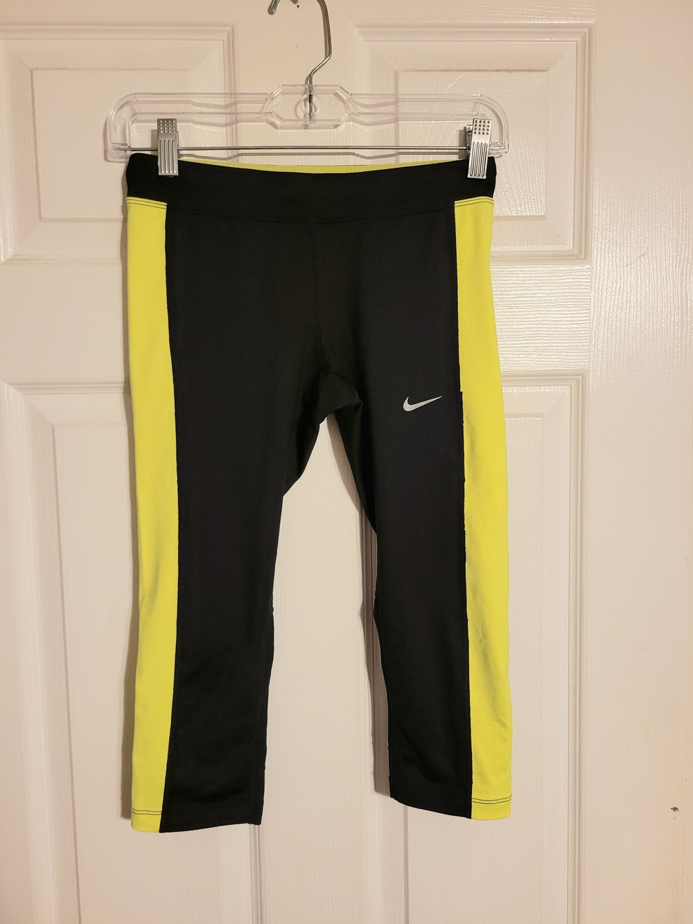 Nike Black and Yellow Capri Leggings